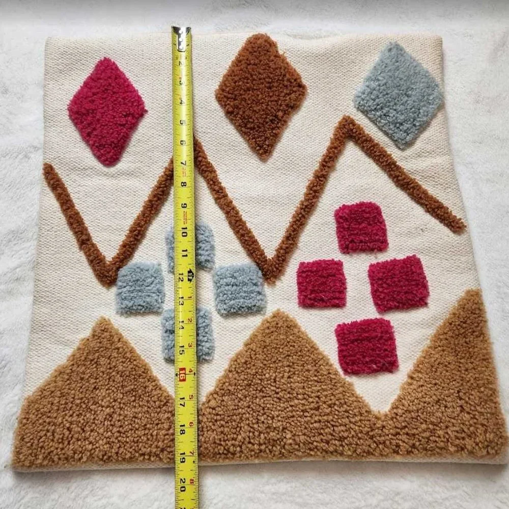 Set of 2 Ikea Brunstarr abstract wool tufted pillowcases throw pillow 20x20